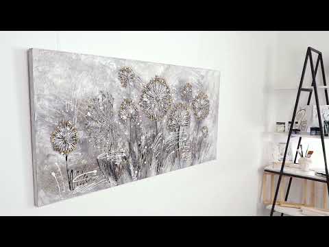 Käsinmaalattu kaunis akryylimaalaus olohuoneeseen "Kevätkukat"