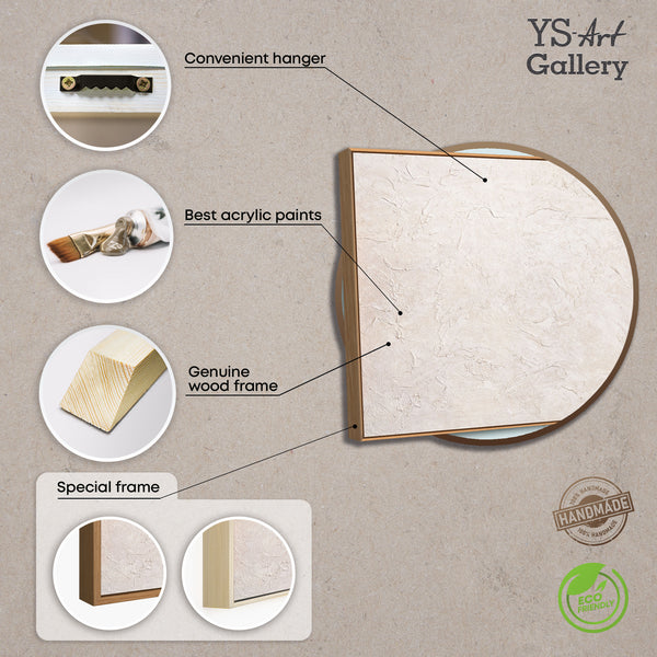 Käsinmaalattu akryylimaalaus kehyksellä "Ajan kuiskaus" – Abstrakti rakennetaide