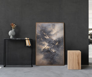 Leinostaideteos rakenteella – Moderni maalaus „Taivaan hehku“