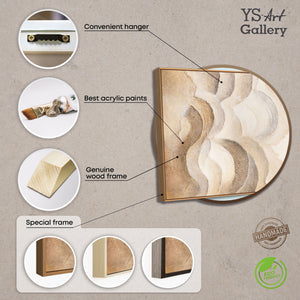 Moderni maalaus luonnon sävyissä – Käsinmaalattu kehystetty seinätaide ”Horizon Layers”