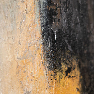 Acrylbild mit Rahmen „Lichtübergänge“ – Abstrakte Wandkunst in Blau und Gold