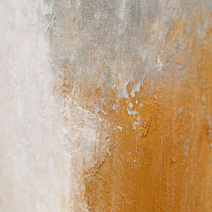 Abstrakti maalaus kehyksillä - Moderni seinätaide beigen, sinisen ja kullan sävyissä "Valon siirtymät"