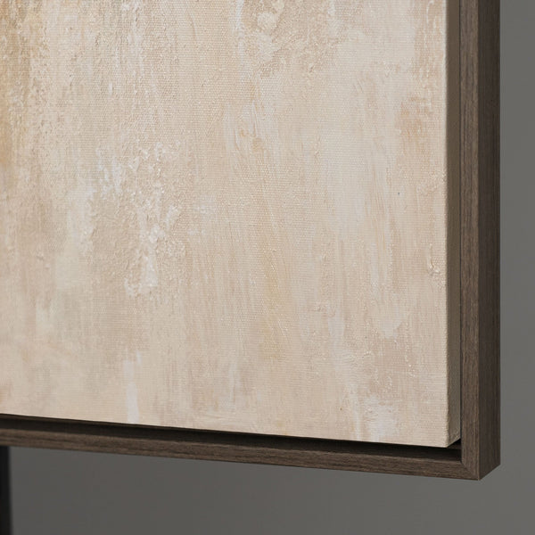 Acrylbild mit Rahmen „Lichtübergänge“ – Abstrakte Wandkunst in Blau und Gold