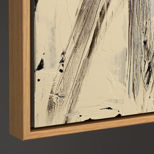 Abstraktes Wandbild auf Leinwand mit grafischem Linienmotiv