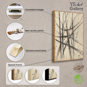 Handgemaltes Leinwandbild „Parallelen und Schnittpunkte“ – Abstrakte moderne Wanddeko