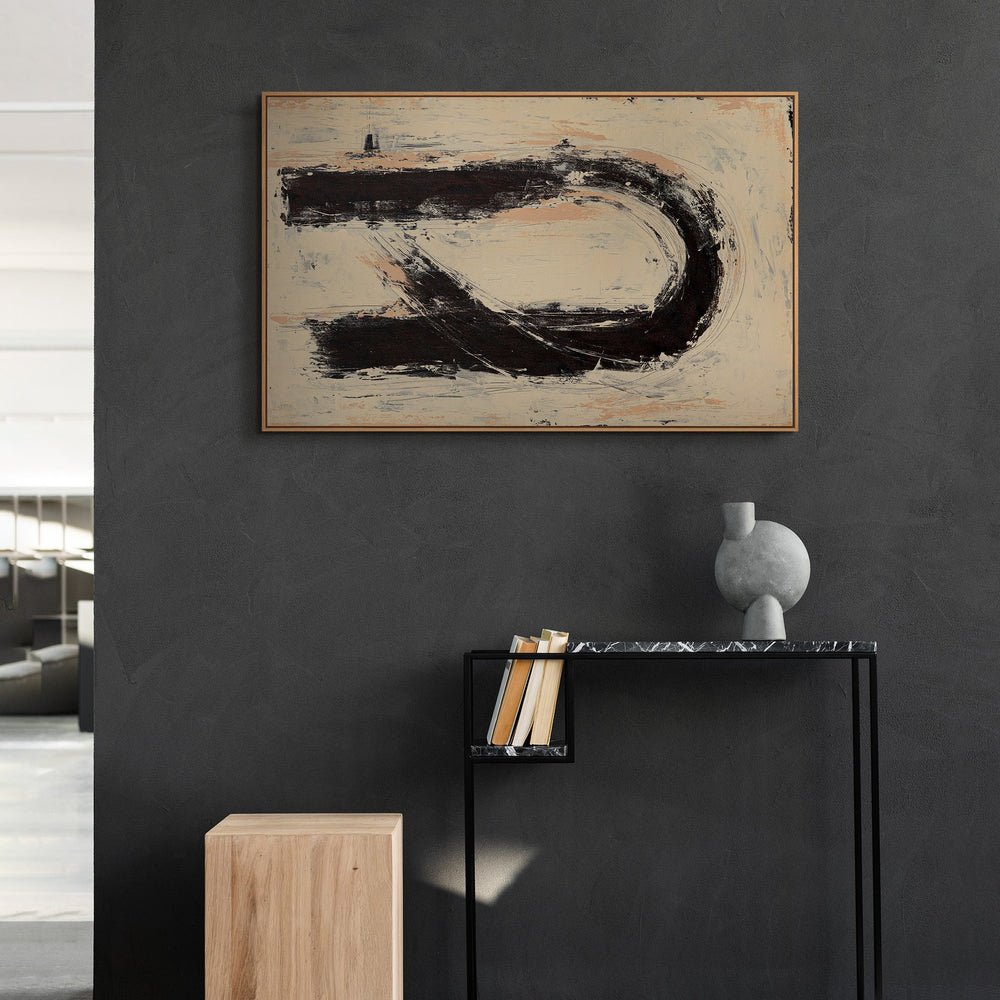 Abstrakti rakennemaalaus kontrasteilla – Ajaton canvas-taulu ”Hiljaisuus välillä”