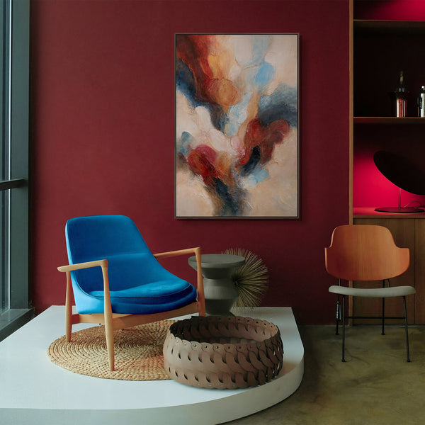 Abstrakti maalaus kehyksillä „Musiikkia väreissä“ – Käsinmaalattu taide canvasille