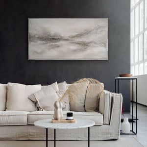 Abstraktes Wandbild als stilvoller Akzent in einem modernen Wohnraum