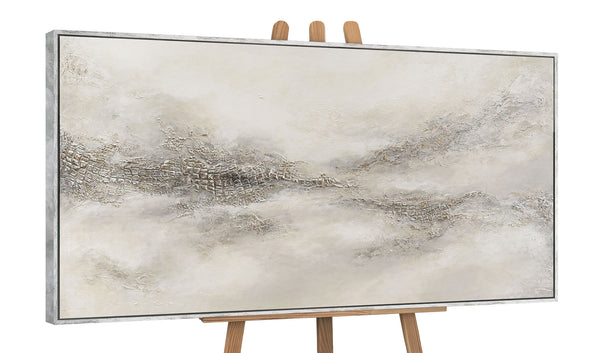 Käsinmaalattu taulu „Sumuinen Kaukaisuus“ – Moderni abstrakti taide kankaalla