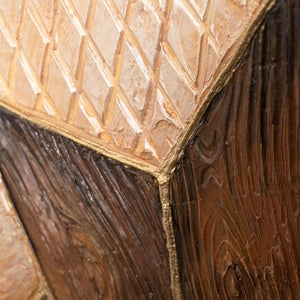 Abstraktes Gemälde „Geometrie des Goldes“ – Moderne Wandkunst mit Rahmen