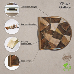 Geometrisches Acrylbild in Rahmen mit Goldstruktur – Wandkunst „Geometrie des Goldes“