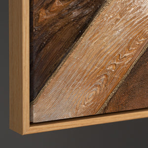 Abstraktes Gemälde „Geometrie des Goldes“ – Moderne Wandkunst mit Rahmen