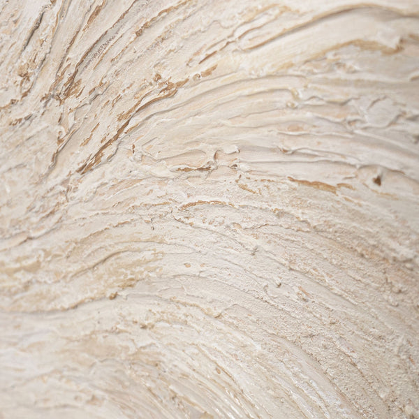 Gemälde mit Rahmen „Baumstrom“ – Abstrakte Kunst in Beige und Creme