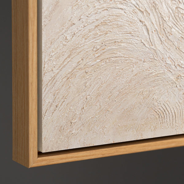 Gemälde mit Rahmen „Baumstrom“ – Abstrakte Kunst in Beige und Creme