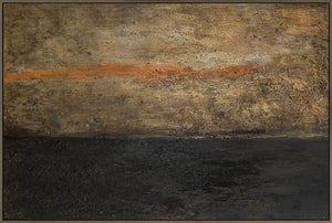 Abstraktes Wandbild in Grau, Braun und Rostorange mit Struktur