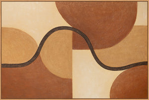 Käsinmaalattu geometrinen maalaus "Muotojen kietoutuminen", abstrakti kehyksessä