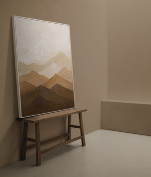 Canvas taulu „Kerrostumien harmonia“ – Abstrakti akryylimaalaus maanläheisissä sävyissä