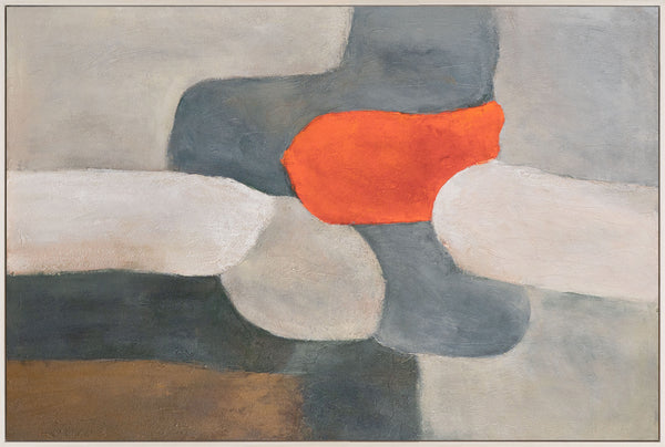 Suuri olohuoneen kuva "Liekehtivä saari" kankaalle kehyksessä