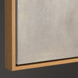 Seitliche Ansicht eines abstrakten Leinwandbildes, gespannter Holzrahmen