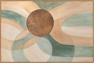 Rauhallinen abstrakti maalaus kehyksessä "Elämän kiertokulku" kankaalle