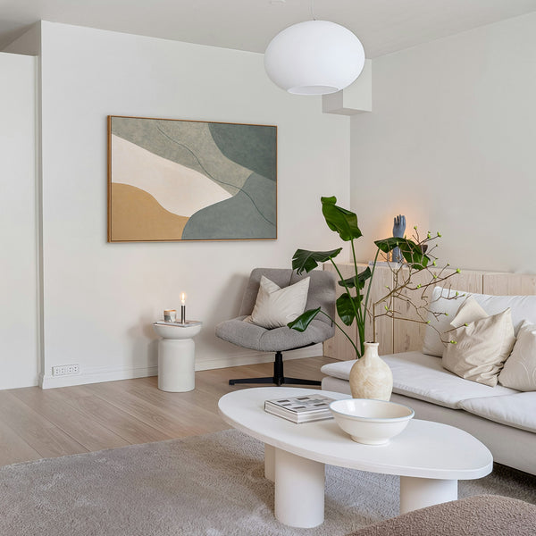 Modernit akryylimaalaukset rauhallisena seinäkoristeena "Eternal Line" -kehyksessä