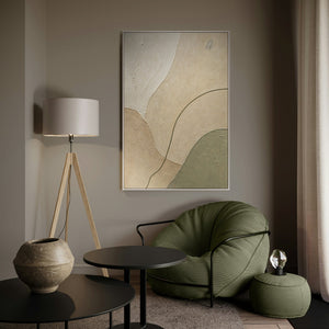 Abstraktes Wandbild als stilvoller Akzent in einem modernen Wohnraum