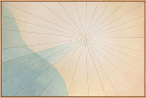 Rauhalliset akryylimaalaukset luonnonväreissä modernina seinätaideteoksena "Aamunkoitto meren yllä"