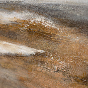 Leinwandbild mit Rahmen „Atem der Steppe“ – Handgemalte Landschaft in Naturtönen