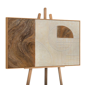 Käsinmaalattu taulu „Linjat ja Kehykset“ – Geometrinen taideteos kehystettynä