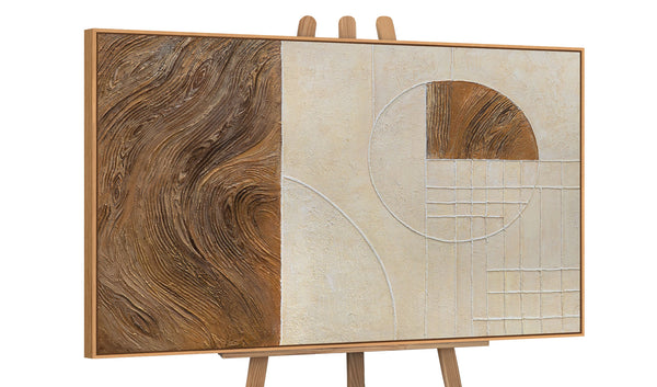 Käsinmaalattu taulu „Linjat ja Kehykset“ – Geometrinen taideteos kehystettynä