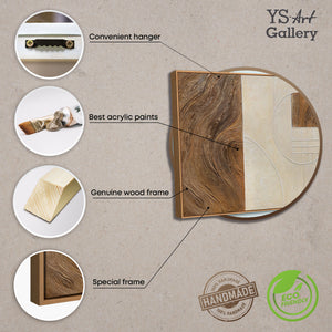 Käsinmaalattu taulu „Linjat ja Kehykset“ – Geometrinen taideteos kehystettynä