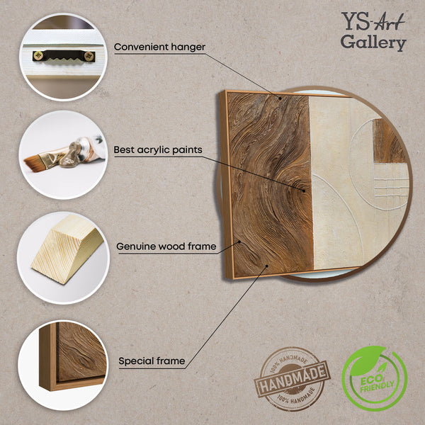 Käsinmaalattu taulu „Linjat ja Kehykset“ – Geometrinen taideteos kehystettynä