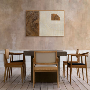 Käsinmaalattu taulu „Linjat ja Kehykset“ – Geometrinen taideteos kehystettynä