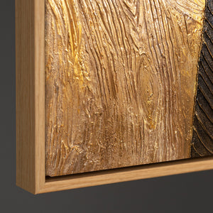 Handgemalte Acrylmalerei mit Rahmen „Natürliche Ornamente“ – Moderne Wanddeko