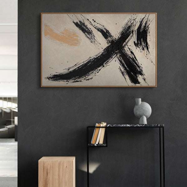 Abstrakti maalaus modernilla akryylityylillä, "Siveltimenvedon voima"