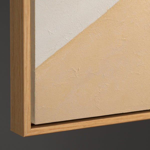 Handgemaltes Acrylbild mit Rahmen „Geometrie des Gesichts“ – Kubistische Wandkunst auf Leinwand