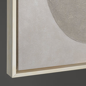 Moderni akryylimaalaus kehyksessä, geometrinen kankaalle maalattu maalaus "Geometrian hiljaisuus"