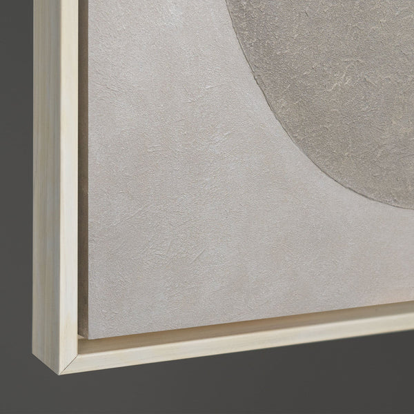 Moderni akryylimaalaus kehyksessä, geometrinen kankaalle maalattu maalaus "Geometrian hiljaisuus"