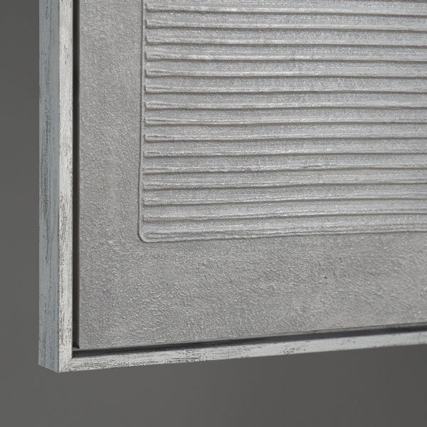 Moderneja maalattuja kuvia kehyksessä, rauhallinen canvas-taulu "Harmaa sointu"