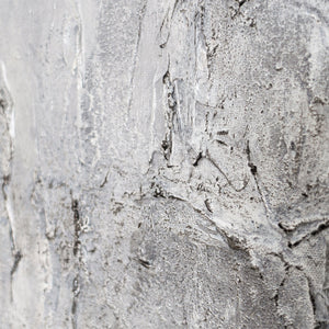 Leinwandbild mit Rahmen „Erinnerung des Steins“ – Strukturierte Acrylmalerei in Betonoptik