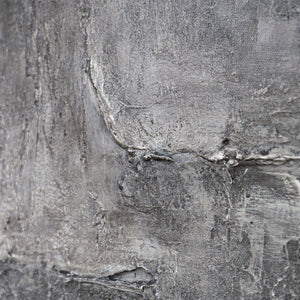 Leinwandbild mit Rahmen „Erinnerung des Steins“ – Strukturierte Acrylmalerei in Betonoptik