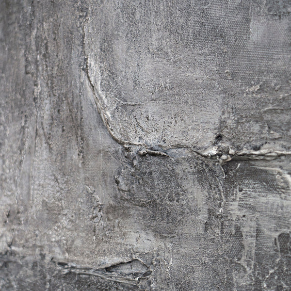 Käsinmaalatut kuvat kehyksissä, teksturoitu abstrakti taide "Kiven muisto"