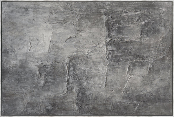 Käsinmaalatut kuvat kehyksissä, teksturoitu abstrakti taide "Kiven muisto"