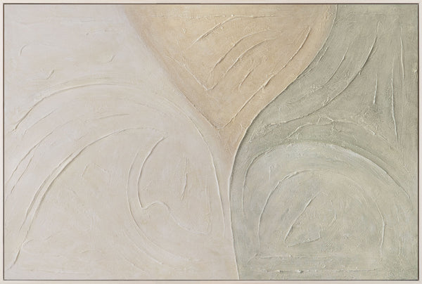 Akryylimaalaus tekstuurilla kehyksessä "Sateen jäljet"