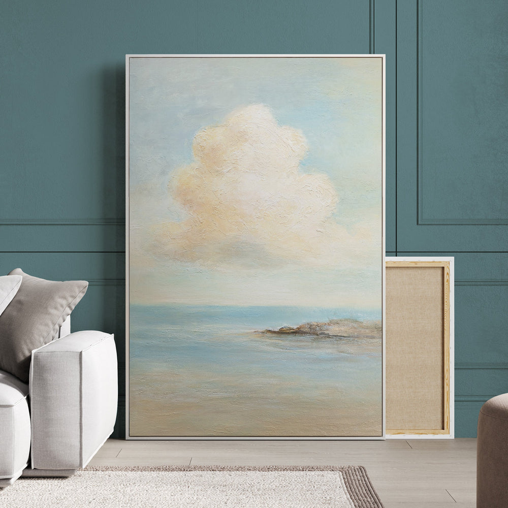 Käsinmaalattu taulu „Olemisen keveys“ – moderni meriaiheinen akryylimaalaus