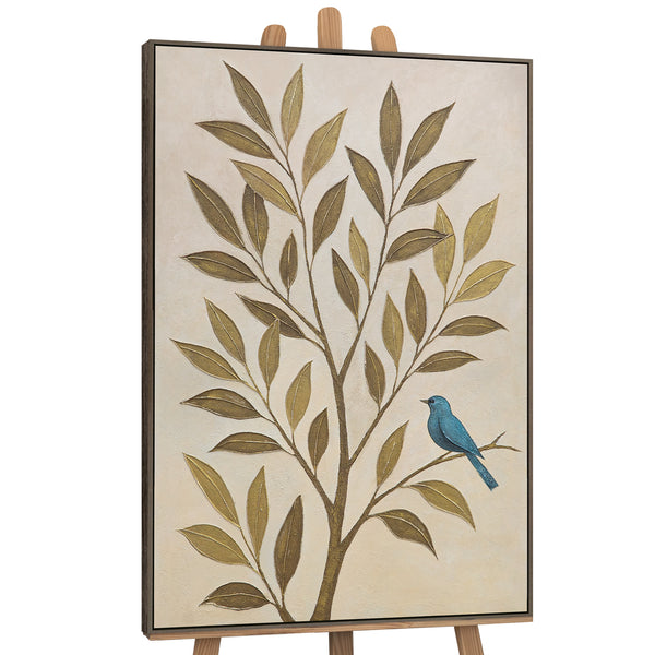 Käsinmaalattu taulu „Lehtien kuiskaukset” – Luonnonmaalaus kankaalle