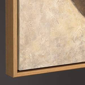 Rakenne maalaus beige & musta – Abstrakti taide kankaalle „Puolikkaiden duetto“