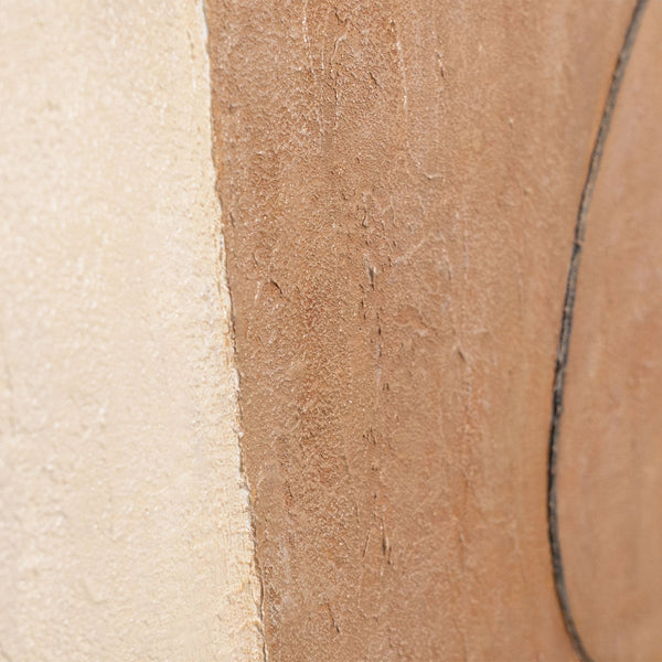 Moderni beigen ja harmaan sävyinen maalaus kehyksillä – Abstrakti taide ”Kontrastien tasapaino”