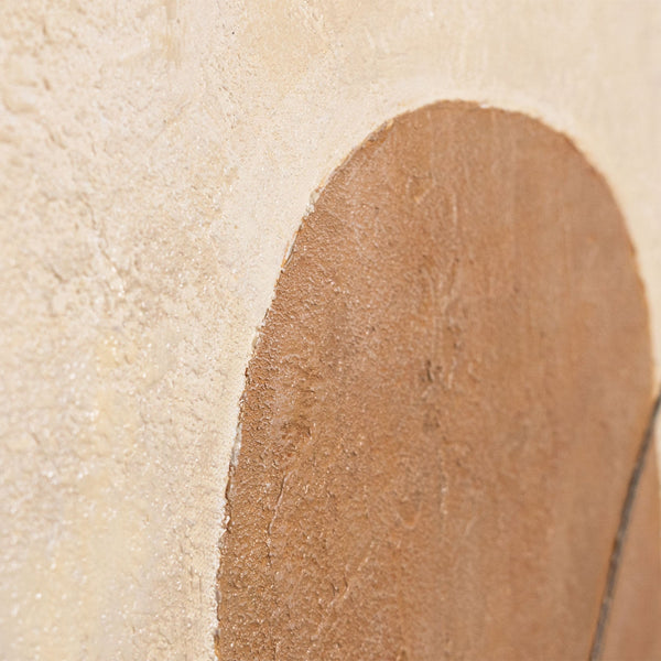 Moderni beigen ja harmaan sävyinen maalaus kehyksillä – Abstrakti taide ”Kontrastien tasapaino”