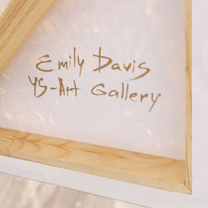 Moderni beigen ja harmaan sävyinen maalaus kehyksillä – Abstrakti taide ”Kontrastien tasapaino”